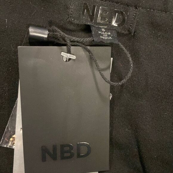 NWT NBD Bruna Embellished Bra Top Black silver rhinestone cropped Revolve S - Picture 8 of 12